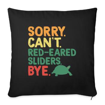 Red-eared Turtle - Sofa pillowcase 17,3'' x 17,3'' (45 x 45 cm) - black - Front
