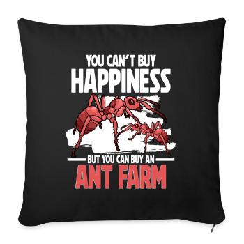 Fourmis Élevage Fourmis Éleveur de fourmis - Housse de coussin décorative 45 x 45 cm - noir - Devant