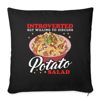 Salade de pommes de terre Cadeau de salade de pommes de terre - Housse de coussin décorative 45 x 45 cm - noir - Devant