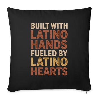 Built with Latino Hands Hispanic Heritage Month - Sofa pillowcase 17,3'' x 17,3'' (45 x 45 cm) - black - Front