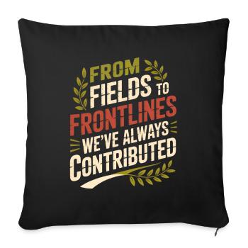 From Fields to Frontlines Hispanic Heritage Month - Sofa pillowcase 17,3'' x 17,3'' (45 x 45 cm) - black - Front