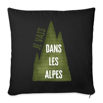 Je Vais Dans Les Alpes - Housse de coussin décorative 45 x 45 cm - noir - Devant