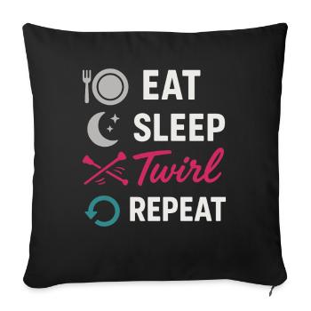 Baton Twirler Majorette Captain Squad Club - Sofa pillowcase 17,3'' x 17,3'' (45 x 45 cm) - black - Front