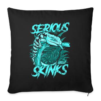 Serious About Blue Tongue Skinks Reptile Keeper - Sofa pillowcase 17,3'' x 17,3'' (45 x 45 cm) - black - Front
