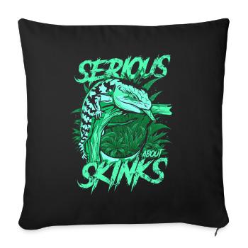 Ernsthaft über Blauzungenskinke Reptilienhalter - Sofakissenbezug 45 x 45 cm - Schwarz - Vorne