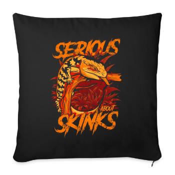 Serious About Blue Tongue Skinks Reptile Keeper - Sofa pillowcase 17,3'' x 17,3'' (45 x 45 cm) - black - Front