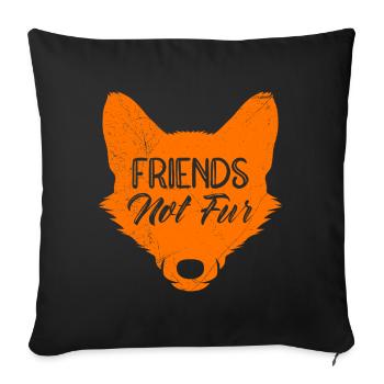 Protection des animaux AMIS PAS DE FOURRURE Drôle - Housse de coussin décorative 45 x 45 cm - noir - Devant