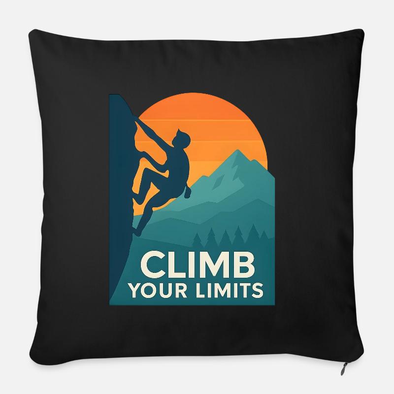 Climb Your Limits – Klettern & Bouldern - Sofakissenbezug 45 x 45 cm - Schwarz