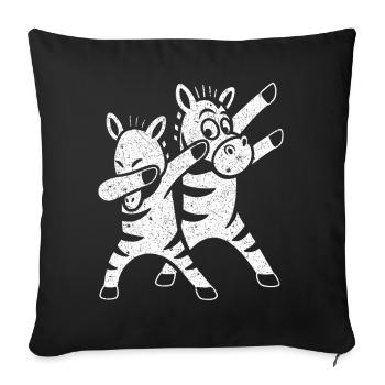 Funny Dancing Zebras Dabbing - Sofa pillowcase 17,3'' x 17,3'' (45 x 45 cm) - black - Front