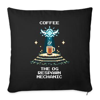 Café : L'OG Respawn | Barista Expresso - Housse de coussin décorative 45 x 45 cm - noir - Devant