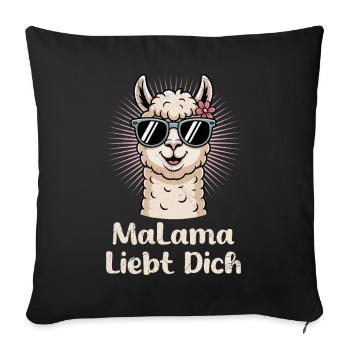 Bald Mama MALAMA LIEBT DICH Lustiges - Sofakissenbezug 45 x 45 cm - Schwarz - Vorne