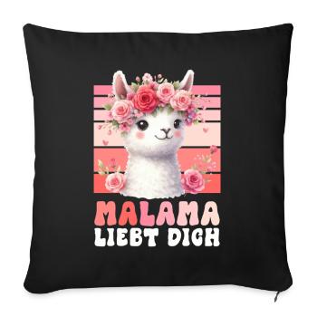 Future maman MALAMA LOVE Drôle - Housse de coussin décorative 45 x 45 cm - noir - Devant