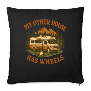 My Other House Has Wheels Funny Camper - Sofa pillowcase 17,3'' x 17,3'' (45 x 45 cm) - black - Front