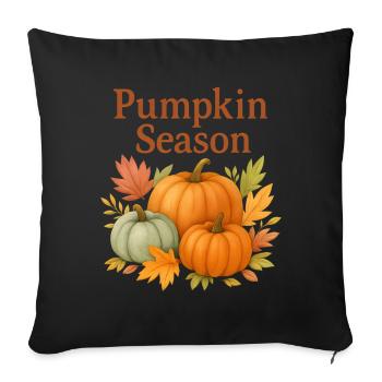 Pumpkin Season – Autumnal Pumpkins - Sofa pillowcase 17,3'' x 17,3'' (45 x 45 cm) - black - Front