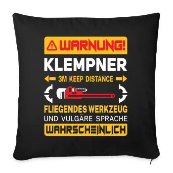 Heating Engineer Heating Construction Plumber Plumber - Sofa pillowcase 17,3'' x 17,3'' (45 x 45 cm) - black - Front