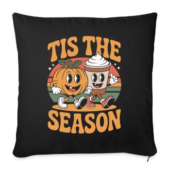 Tis The Season Football Fall Design - Sofa pillowcase 17,3'' x 17,3'' (45 x 45 cm) - black - Front