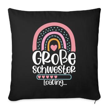 Big Sister Announcement Announcement Rainbow - Sofa pillowcase 17,3'' x 17,3'' (45 x 45 cm) - black - Front