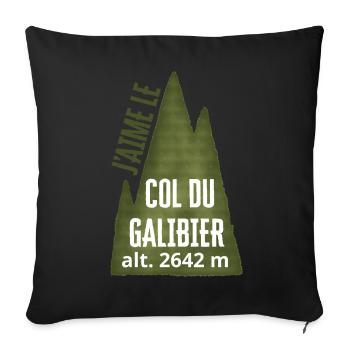 Col du Galibier Alt 2642 m - Housse de coussin décorative 45 x 45 cm - noir - Devant