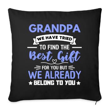 Citation d'amour de la famille grand-père - Housse de coussin décorative 45 x 45 cm - noir - Devant