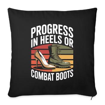 Progress in Heels or Combat Boots Women's Equality - Sofakissenbezug 45 x 45 cm - Schwarz - Vorne