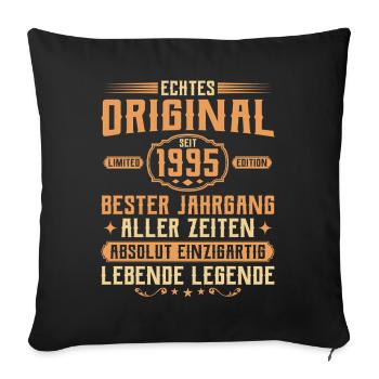 Genuine original since 1995 - 30th birthday - Sofa pillowcase 17,3'' x 17,3'' (45 x 45 cm) - black - Front