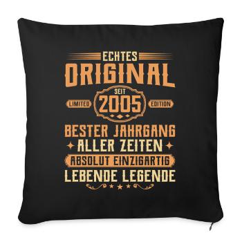 Véritable original depuis 2005 - 20e anniversaire - Housse de coussin décorative 45 x 45 cm - noir - Devant