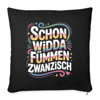 Already Widda Fümmen Zwanzisch 50th birthday - Sofa pillowcase 17,3'' x 17,3'' (45 x 45 cm) - black - Front