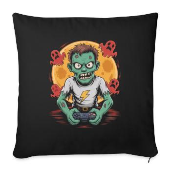 Spooky Zombie Video Gaming Halloween Gamer - Sofa pillowcase 17,3'' x 17,3'' (45 x 45 cm) - black - Front