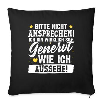 Malle PLEASE DO NOT SPEAK Funny - Sofa pillowcase 17,3'' x 17,3'' (45 x 45 cm) - black - Front