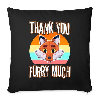 Merci beaucoup furry - Housse de coussin décorative 45 x 45 cm - noir - Devant