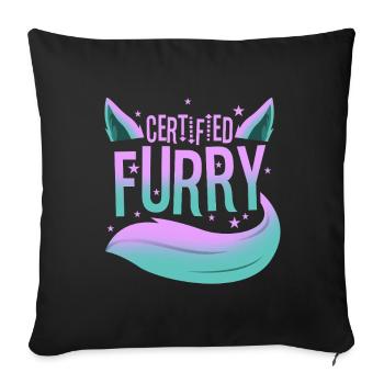 Certified furry - Sofakissenbezug 45 x 45 cm - Schwarz - Vorne