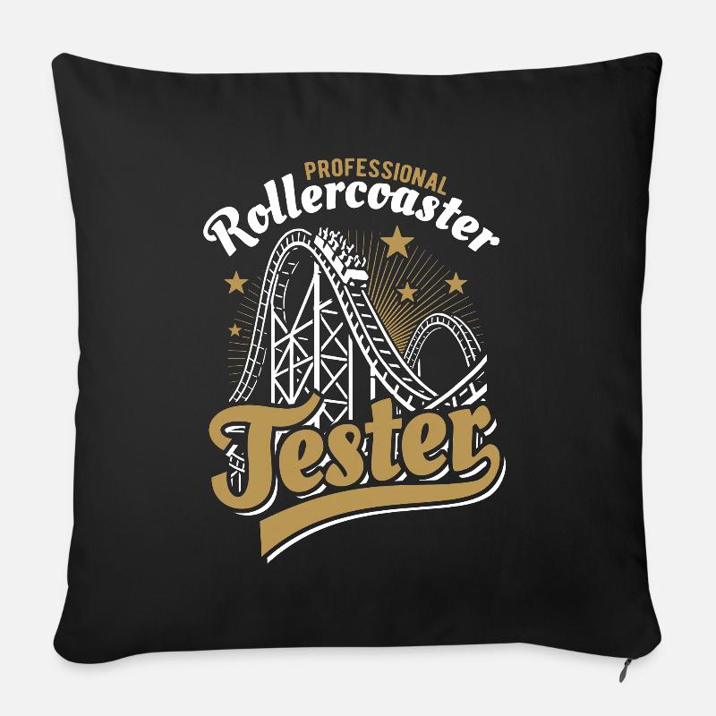 Professional Rollercoaster Tester - Sofakissenbezug 45 x 45 cm - Schwarz
