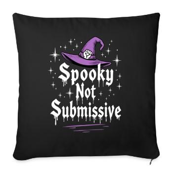 Dicton effrayant et non soumis pour Halloween - Housse de coussin décorative 45 x 45 cm - noir - Devant