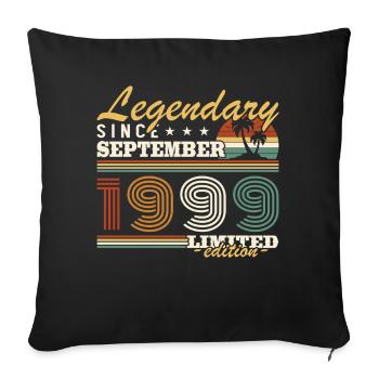 September 1999 Vintage Retro Birthday Gift - Sofa pillowcase 17,3'' x 17,3'' (45 x 45 cm) - black - Front