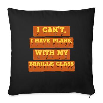 Braille Teacher Braille Braille Class - Sofa pillowcase 17,3'' x 17,3'' (45 x 45 cm) - black - Front