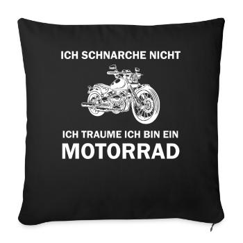 Je ne ronfle pas, je rêve, je suis une moto - Housse de coussin décorative 45 x 45 cm - noir - Devant