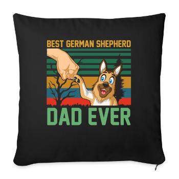 Best German Shepherd Dad - Sofa pillowcase 17,3'' x 17,3'' (45 x 45 cm) - black - Front
