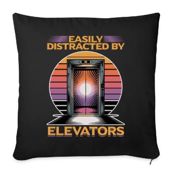 Elevator toddler & kids - Sofa pillowcase 17,3'' x 17,3'' (45 x 45 cm) - black - Front
