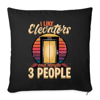 Elevator toddler & kids - Sofa pillowcase 17,3'' x 17,3'' (45 x 45 cm) - black - Front