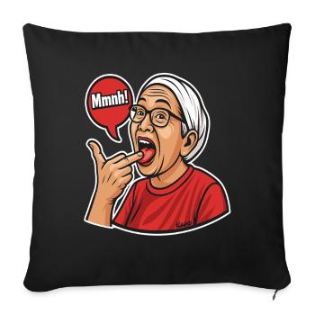 Asian Mom with speech Bubble Design - Sofa pillowcase 17,3'' x 17,3'' (45 x 45 cm) - black - Front