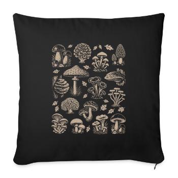 Mushrooms, mycolgy, mushroom picker - mushrooms - saying - Sofa pillowcase 17,3'' x 17,3'' (45 x 45 cm) - black - Front