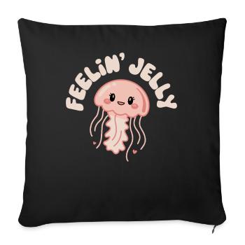 Méduse Feelin Jelly Motif de méduse mignon - Housse de coussin décorative 45 x 45 cm - noir - Devant