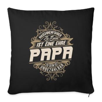 Machine operator dad - Sofa pillowcase 17,3'' x 17,3'' (45 x 45 cm) - black - Front