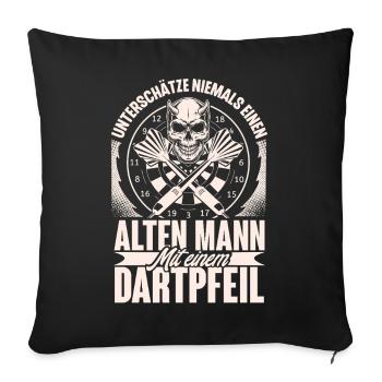 fléchettes - Housse de coussin décorative 45 x 45 cm - noir - Devant