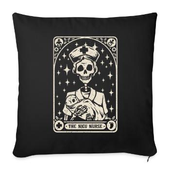 NICU Nurse Tarot Card - Sofa pillowcase 17,3'' x 17,3'' (45 x 45 cm) - black - Front