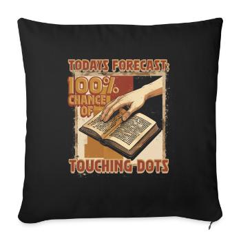 Braille Teacher Braille Touching Dots - Sofa pillowcase 17,3'' x 17,3'' (45 x 45 cm) - black - Front