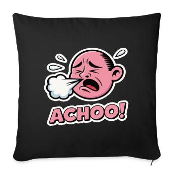 Vintage Comic Sneeze Expression Design - Sofa pillowcase 17,3'' x 17,3'' (45 x 45 cm) - black - Front