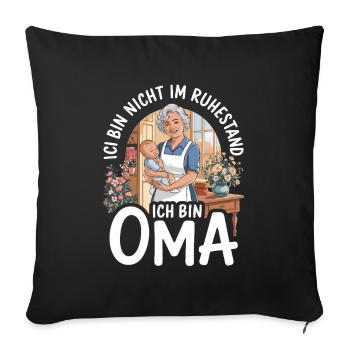 Je ne suis pas à la retraite, je suis mamie plus drôle - Housse de coussin décorative 45 x 45 cm - noir - Devant