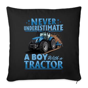 Tracteur Enfants Ferme Mode de vie - Housse de coussin décorative 45 x 45 cm - noir - Devant
