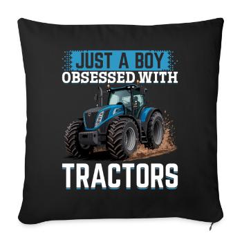 Tracteur Enfants Ferme Mode de vie - Housse de coussin décorative 45 x 45 cm - noir - Devant